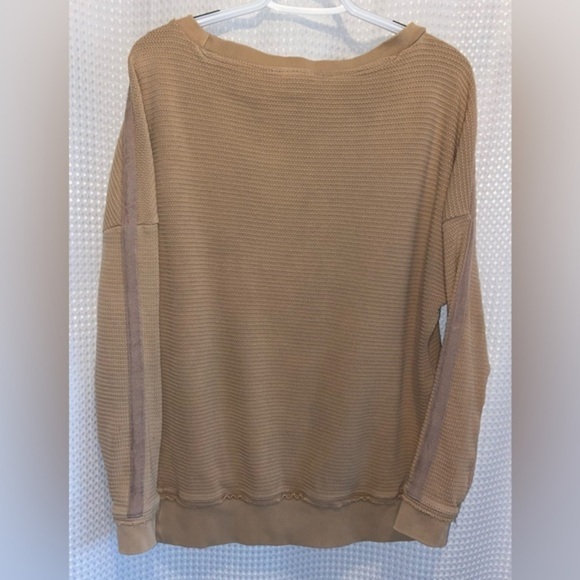 Women’s Reebok long sleeves 100% cotton oversized tan crewneck sweater Sz small - Picture 11 of 13